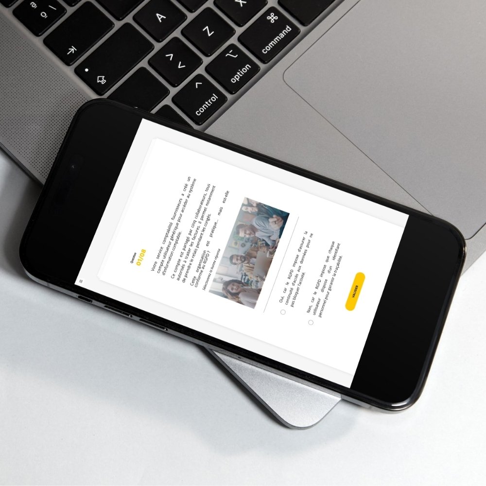 Quiz RGPD en e-learning mobile sur les données personnelles et les bons réflexes